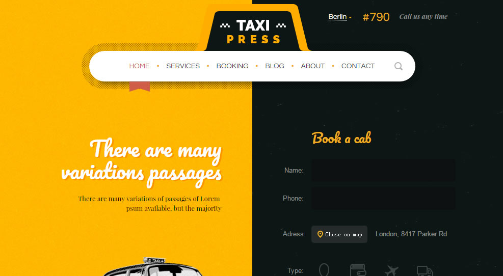 出租车官方网站响应式模板