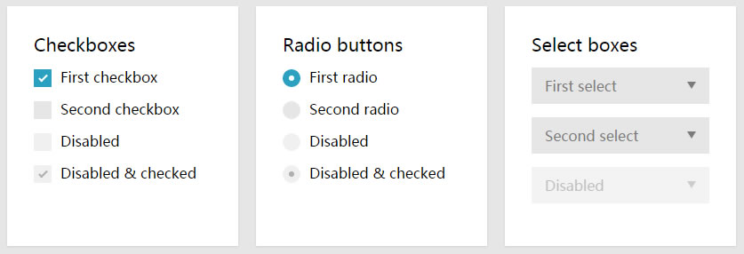 好看的复选框，单选框和下拉列表