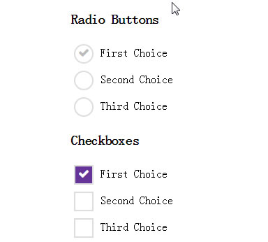 CSS单选按钮和复选框：自定义图标