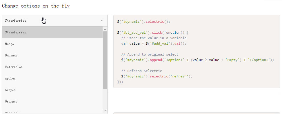 jQuery Selectric下拉框菜单